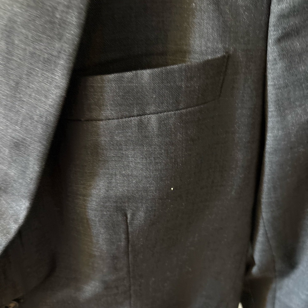 Classic Women's Charcoal Gray Blazer Two-Button Structured Suit Jacket M L - Picture 9 of 11